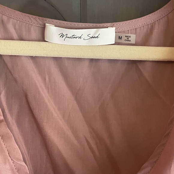 “Mustard Seed” Mauve Boho Smocked Blouse. NWOT. Never worn - Picture 4 of 5